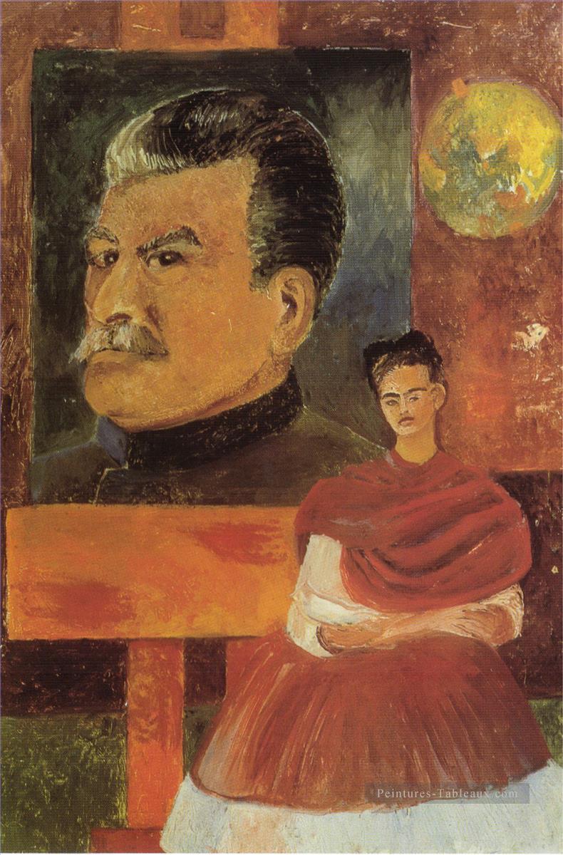 Autoportrait avec le féminisme de Staline Frida Kahlo Peintures à l'huile
